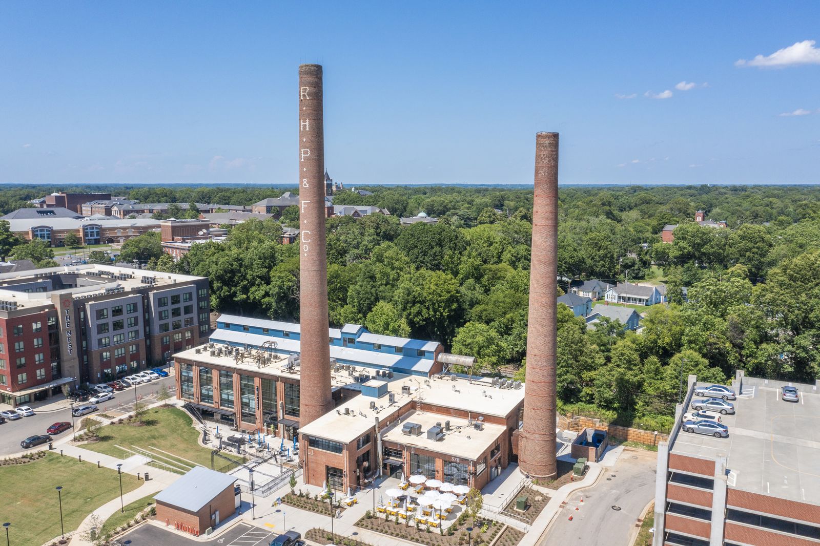 Aerial view of a Sherbert Group historic rehabilitation project